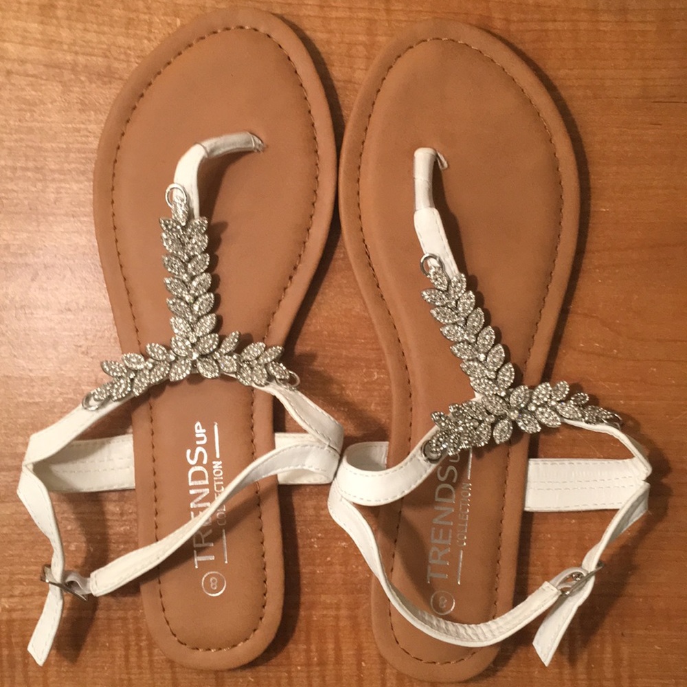 NWOT Embellished Strap Sandals - great for brides! - Picture 1 of 3